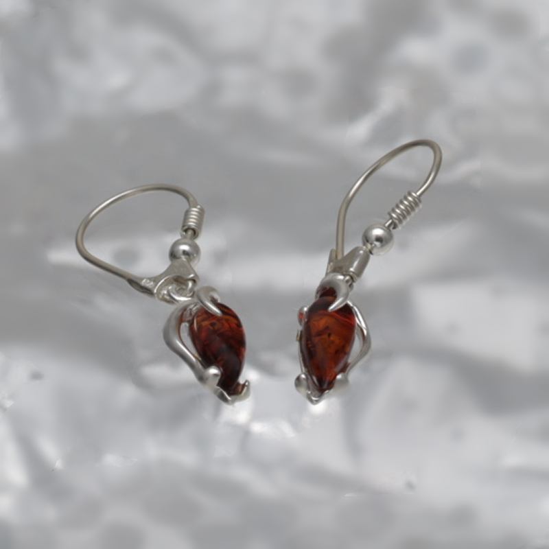 SILVER EARRINGS WITH AMBER_GKSB-033