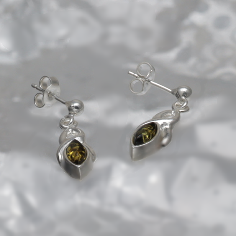 SILVER EARRINGS WITH AMBER_GKSB-034