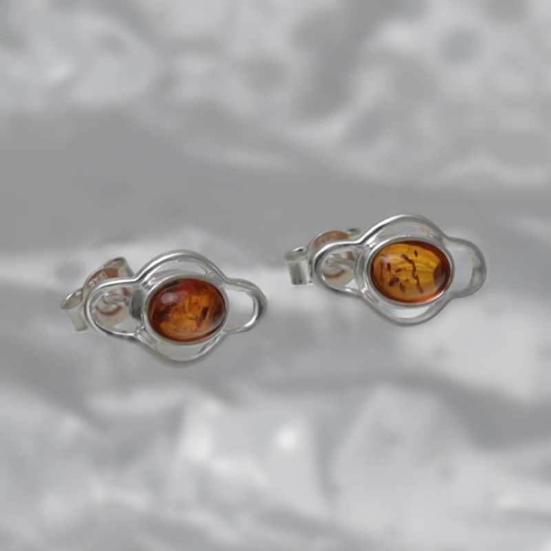 SILVER EARRINGS WITH AMBER_GKSB-035