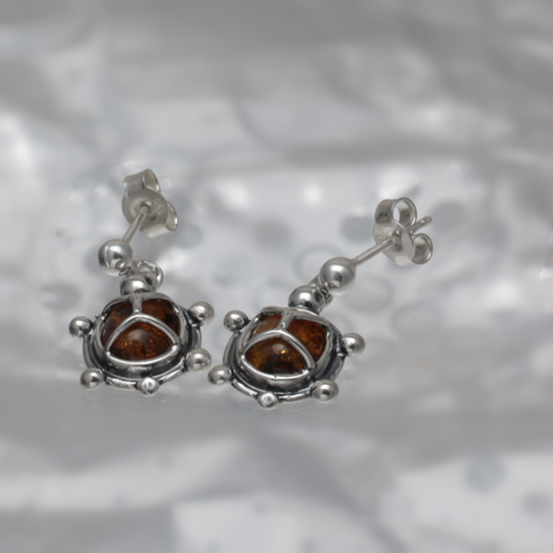 SILVER EARRINGS WITH AMBER_GKSB-052