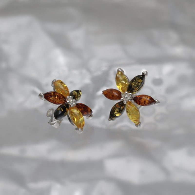 SILVER EARRINGS WITH AMBER_GKSB-053