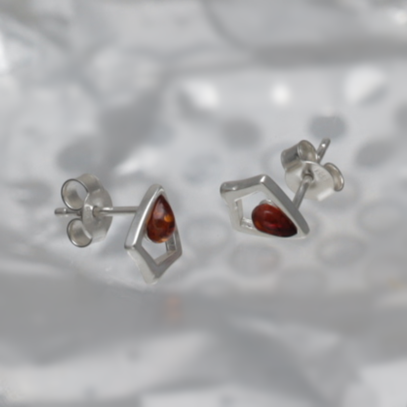 SILVER EARRINGS WITH AMBER_GKSB-054