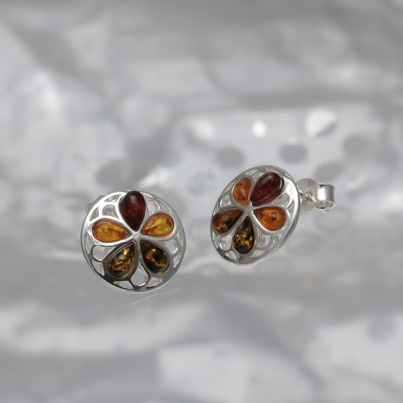 SILVER EARRINGS WITH AMBER_GKSB-055