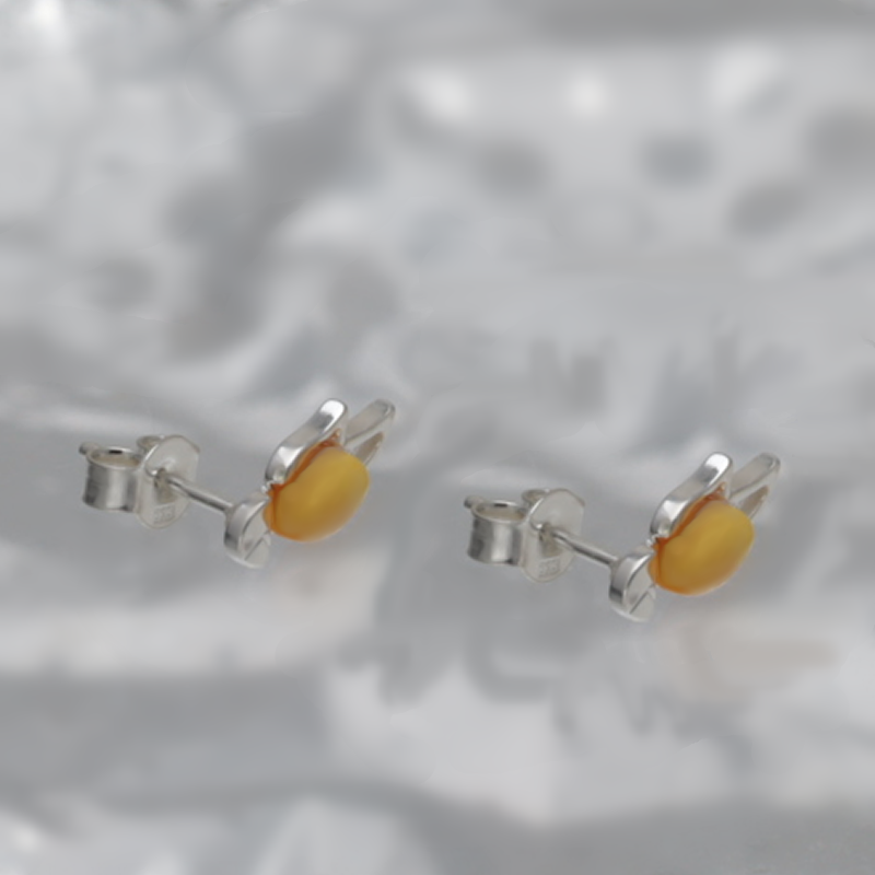 SILVER EARRINGS WITH AMBER_GKSB-058