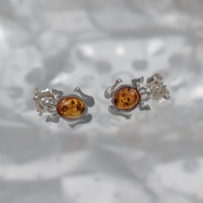 SILVER EARRINGS WITH AMBER_GKSB-059