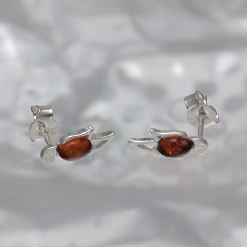 SILVER EARRINGS WITH AMBER_GKSB-061