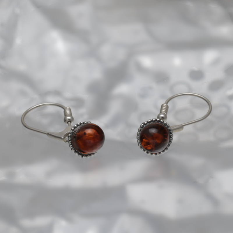 SILVER EARRINGS WITH AMBER_GKSB-062