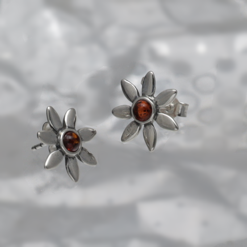 SILVER EARRINGS WITH AMBER_GKSB-064