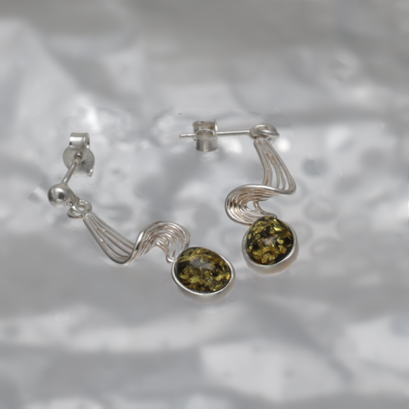 SILVER EARRINGS WITH AMBER_GKSB-065