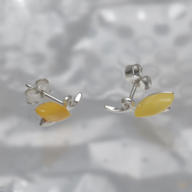 SILVER EARRINGS WITH AMBER_GKSB-067