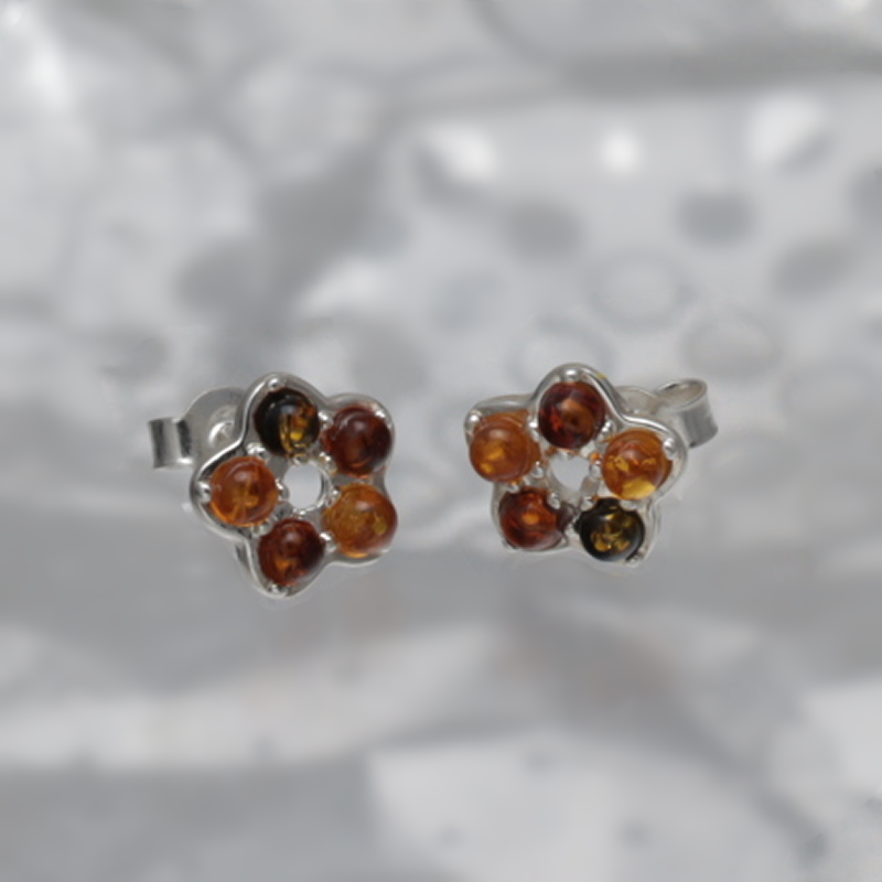 SILVER EARRINGS WITH AMBER_GKSB-069