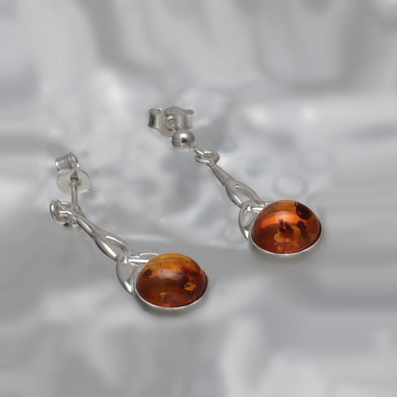 SILVER EARRINGS WITH AMBER_GKSB-073