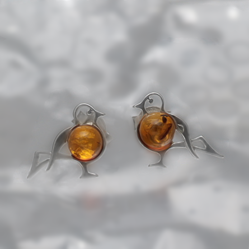 SILVER EARRINGS WITH AMBER_GKSB-079