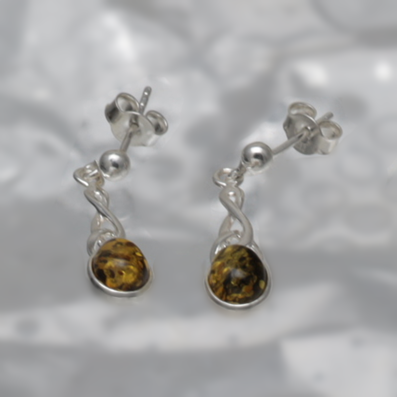 SILVER EARRINGS WITH AMBER_GKSB-080