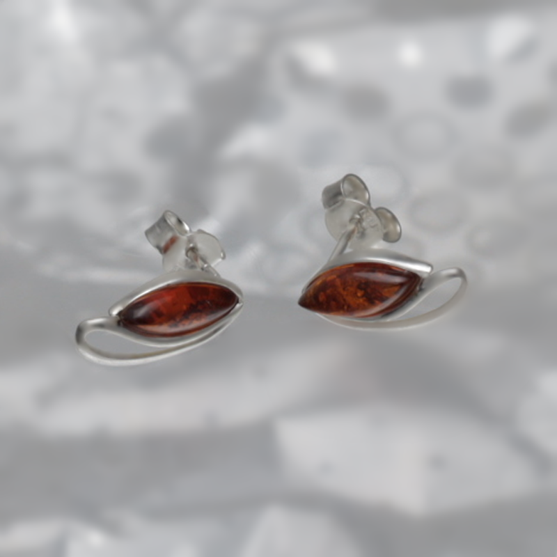 SILVER EARRINGS WITH AMBER_GKSB-081