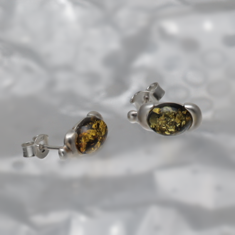 SILVER EARRINGS WITH AMBER_GKSB-082