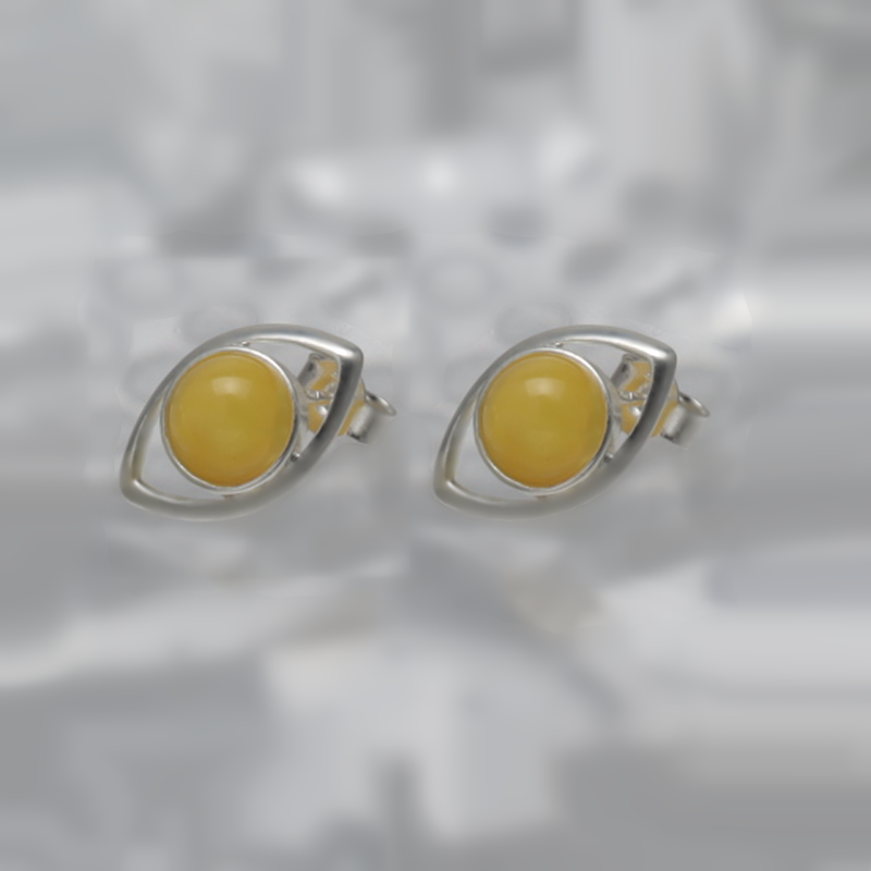 SILVER EARRINGS WITH AMBER_GKSB-083