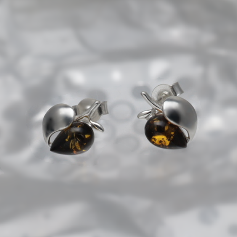 SILVER EARRINGS WITH AMBER_GKSB-086