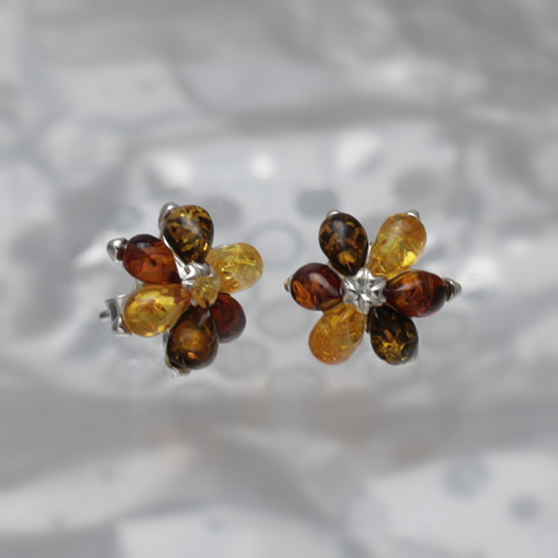 SILVER EARRINGS WITH AMBER_GKSB-087