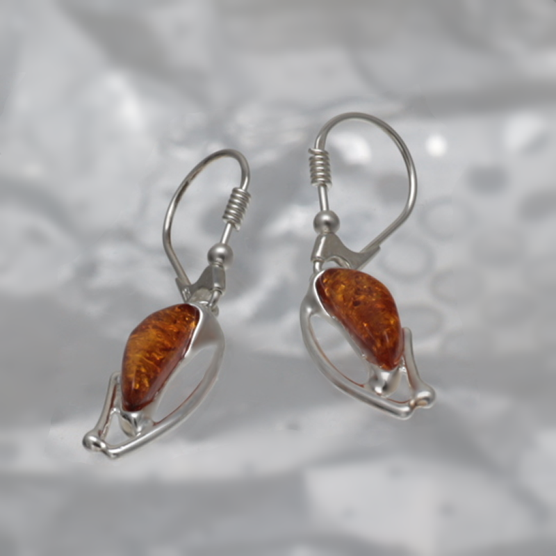 SILVER EARRINGS WITH AMBER_GKSB-088