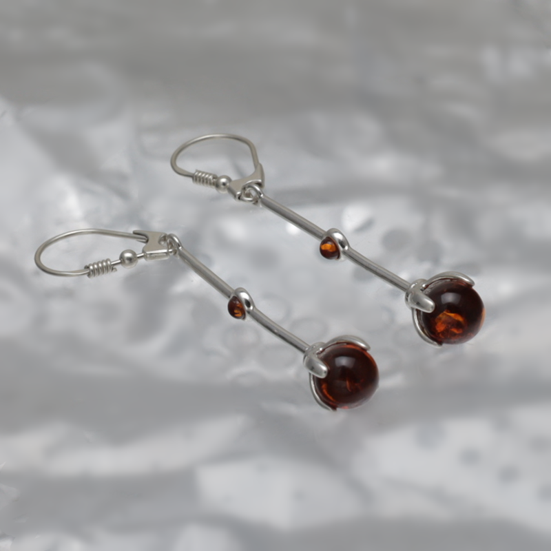 SILVER EARRINGS WITH AMBER_GKSB-089