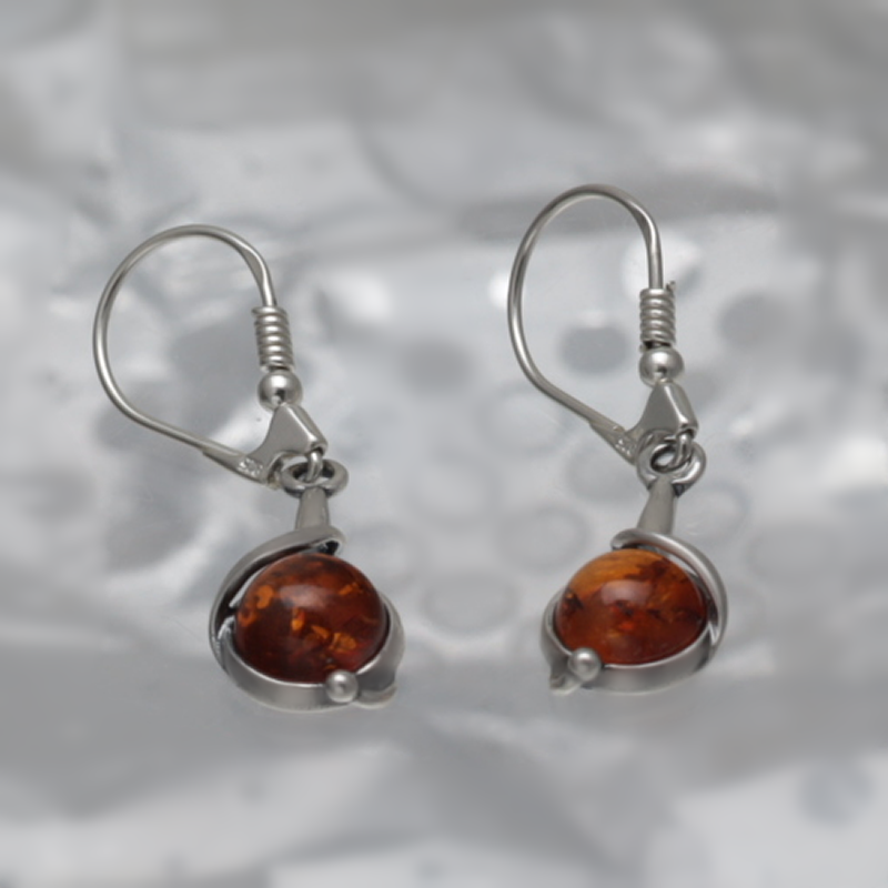 SILVER EARRINGS WITH AMBER_GKSB-090