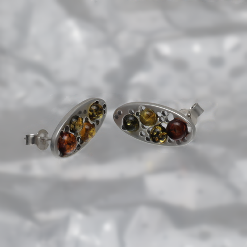 SILVER EARRINGS WITH AMBER_GKSB-091