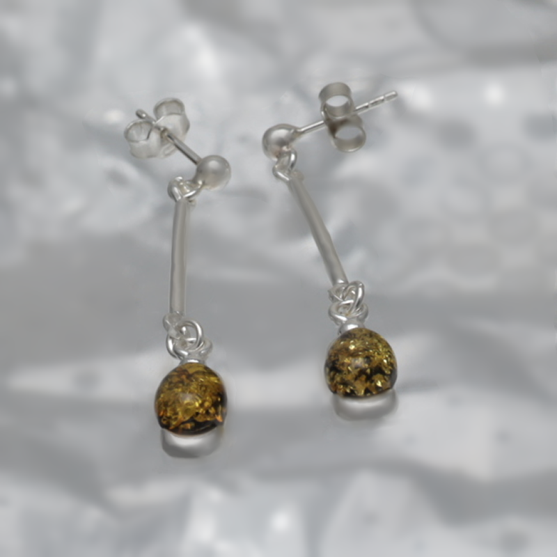 SILVER EARRINGS WITH AMBER_GKSB-093