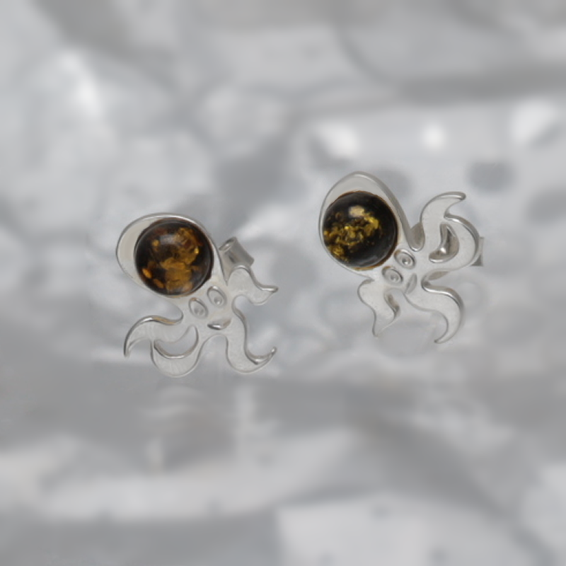 SILVER EARRINGS WITH AMBER_GKSB-094