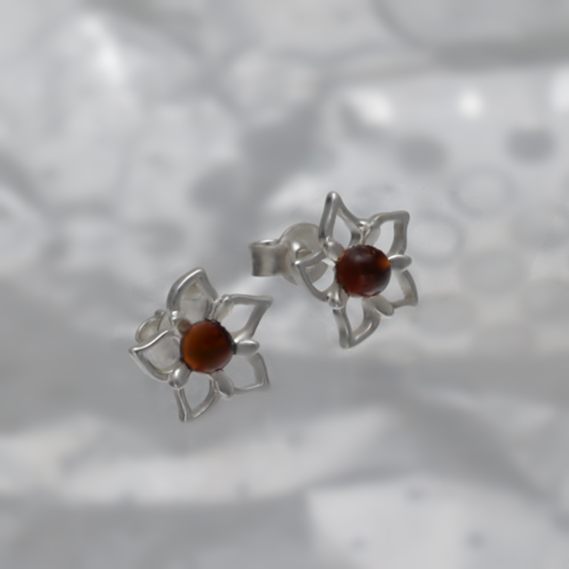 SILVER EARRINGS WITH AMBER_GKSB-096