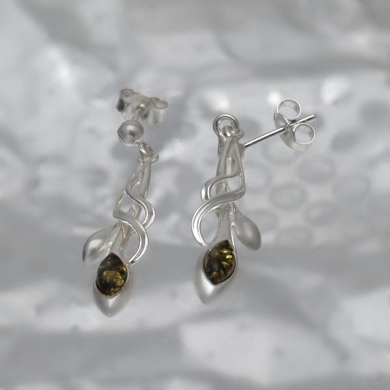 SILVER EARRINGS WITH AMBER_GKSB-097