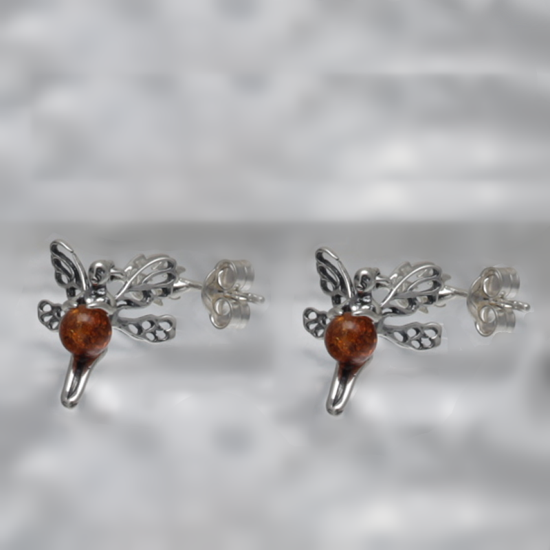 SILVER EARRINGS WITH AMBER_GKSB-098