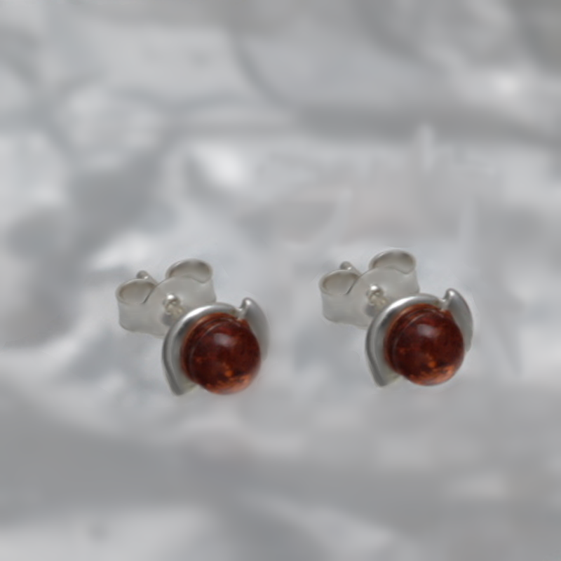 SILVER EARRINGS WITH AMBER_GKSB-101