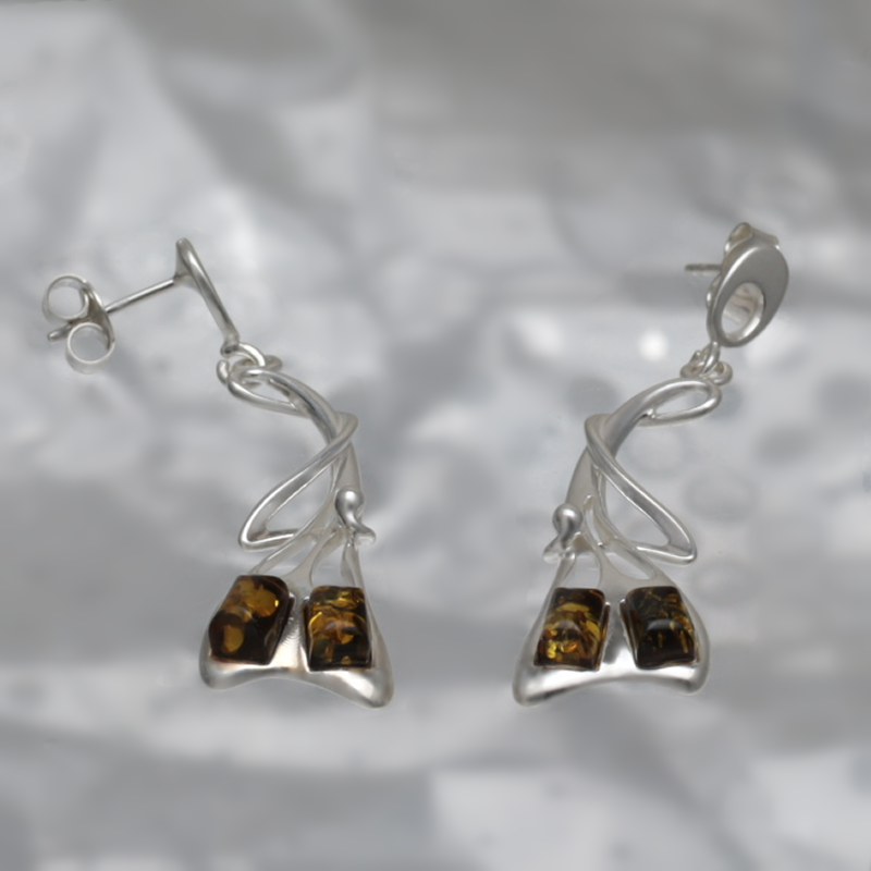 SILVER EARRINGS WITH AMBER_GKSB-102