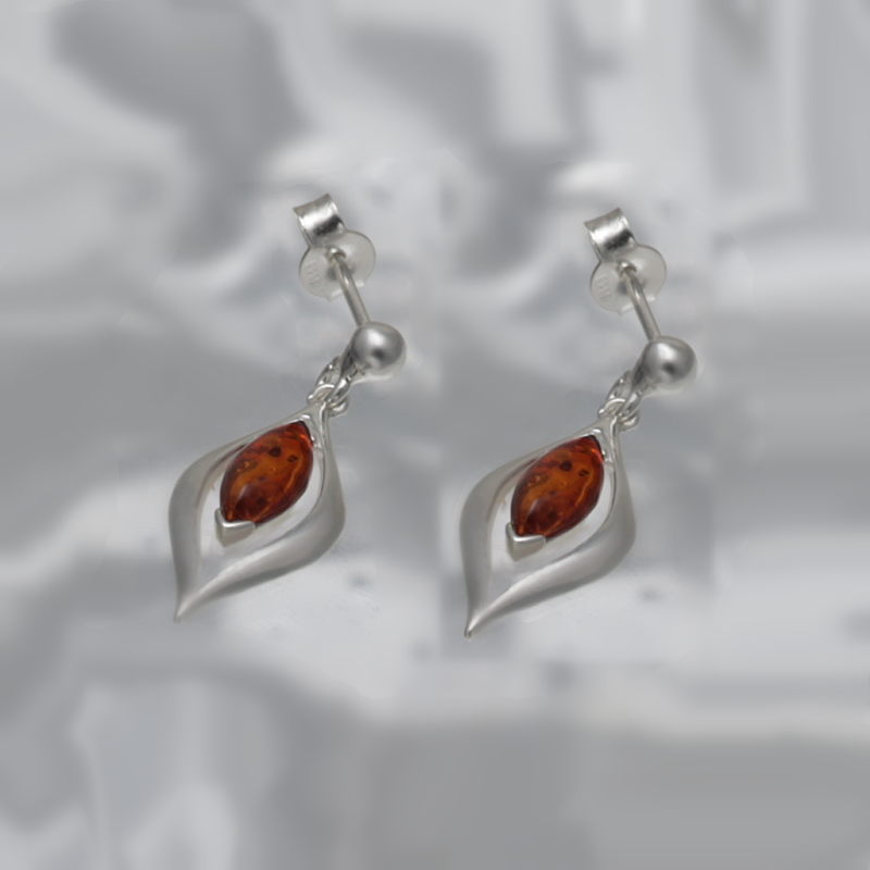 SILVER EARRINGS WITH AMBER_GKSB-106