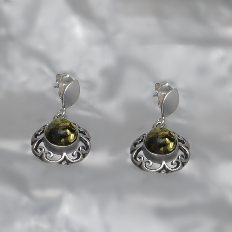 BOUCLES D'OREILLES EN ARGENT AVEC AMBER_GKSB-108