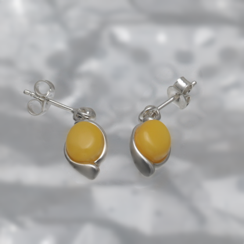 SILVER EARRINGS WITH AMBER_GKSB-112