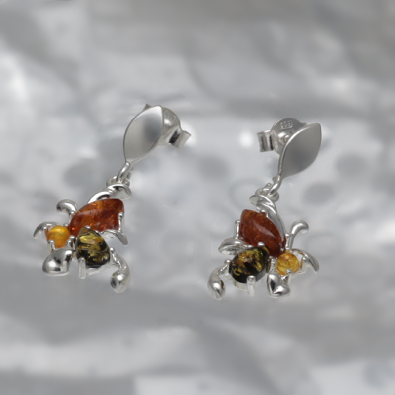 SILVER EARRINGS WITH AMBER_GKSB-115