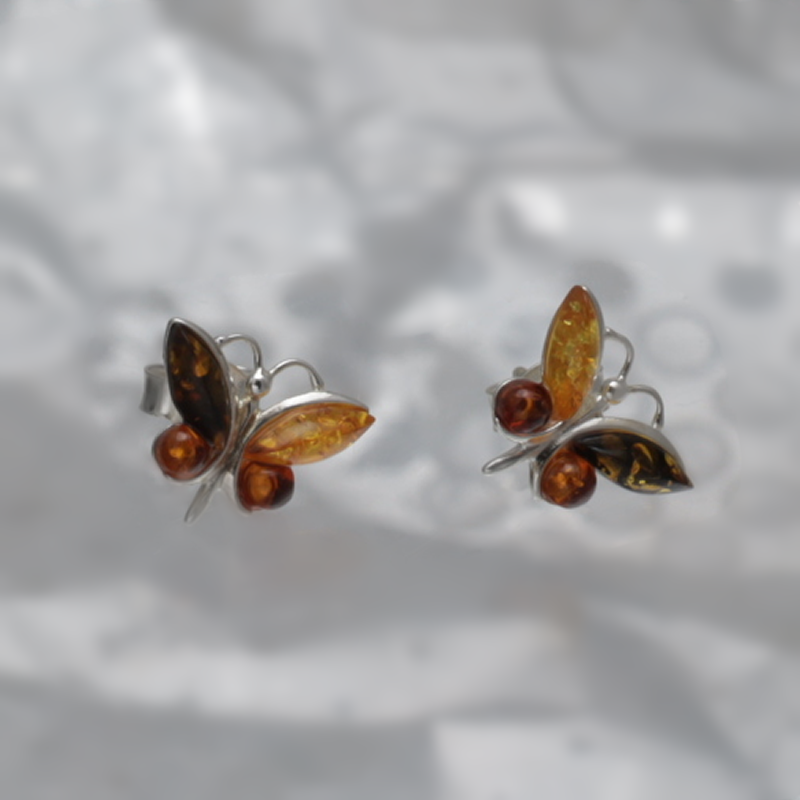 SILVER EARRINGS WITH AMBER_GKSB-116