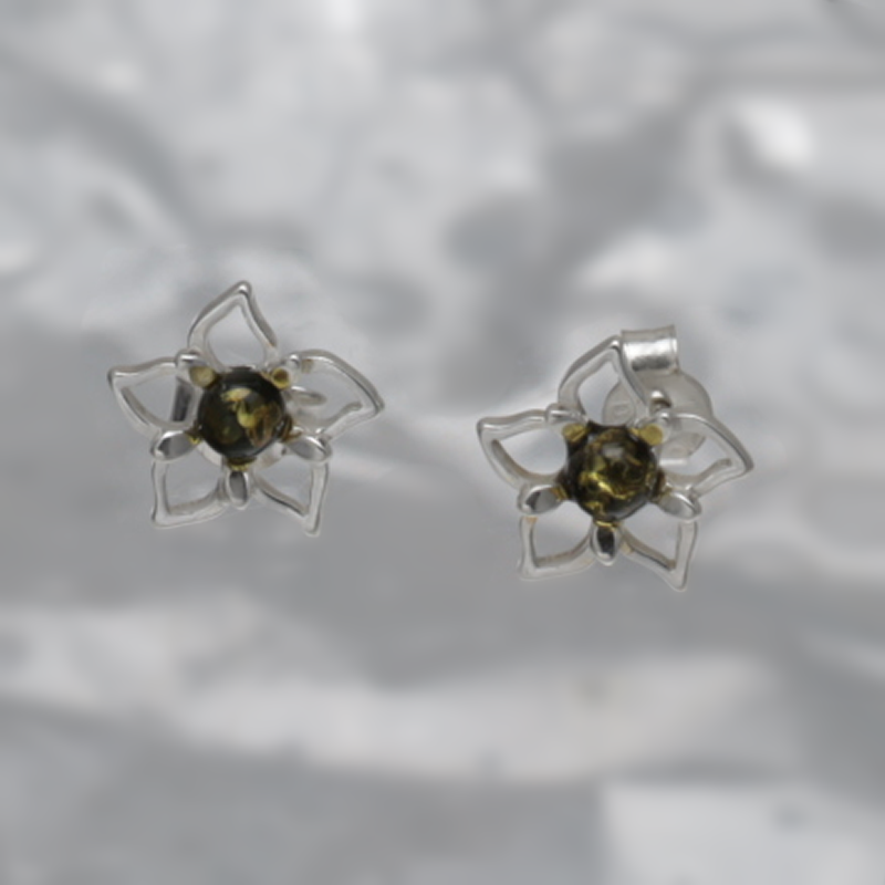 BOUCLES D'OREILLES EN ARGENT AVEC AMBER_GKSB-119