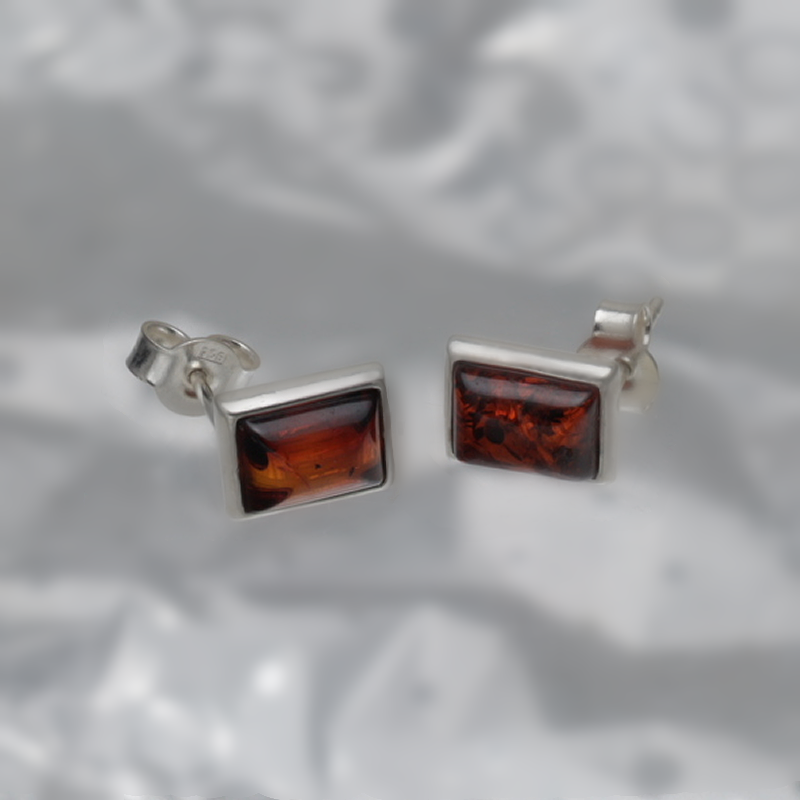 SILVER EARRINGS WITH AMBER_GKSB-121