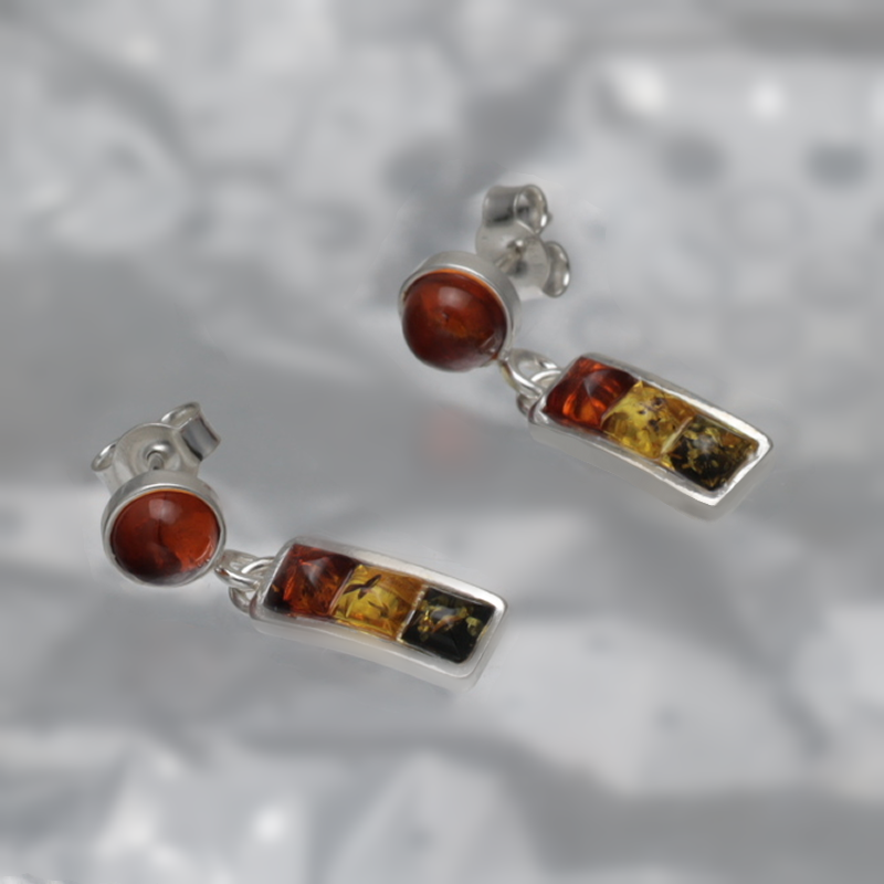 SILVER EARRINGS WITH AMBER_GKSB-122