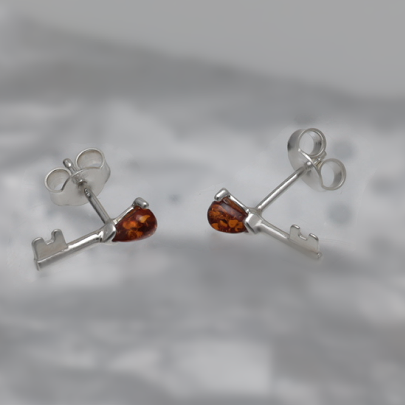 SILVER EARRINGS WITH AMBER_GKSB-123