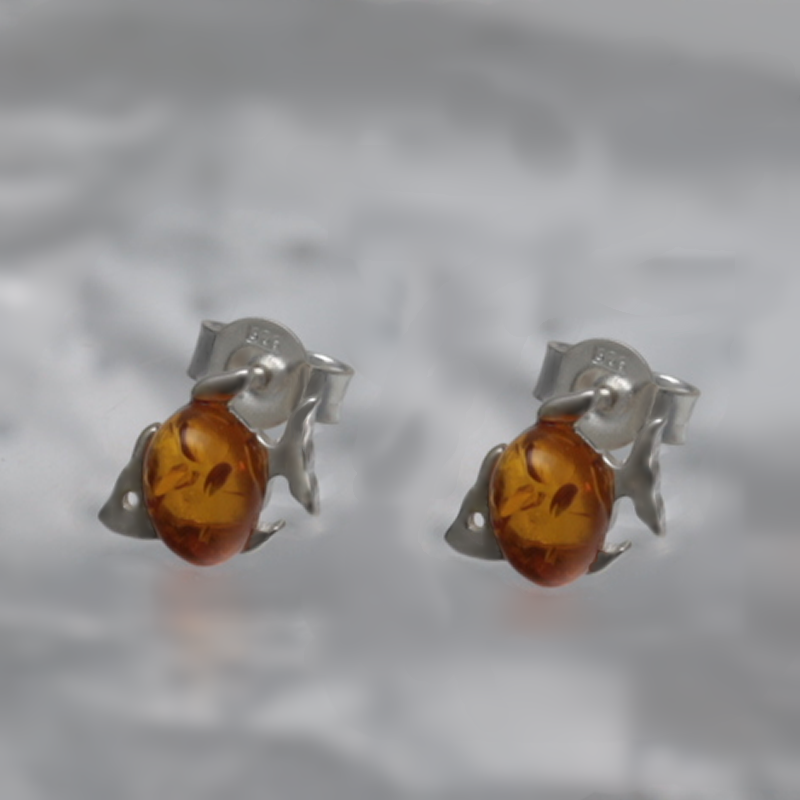 SILVER EARRINGS WITH AMBER_GKSB-125