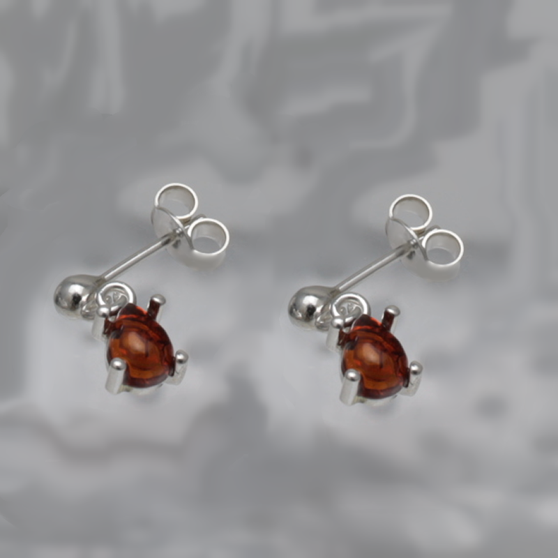 SILVER EARRINGS WITH AMBER_GKSB-129