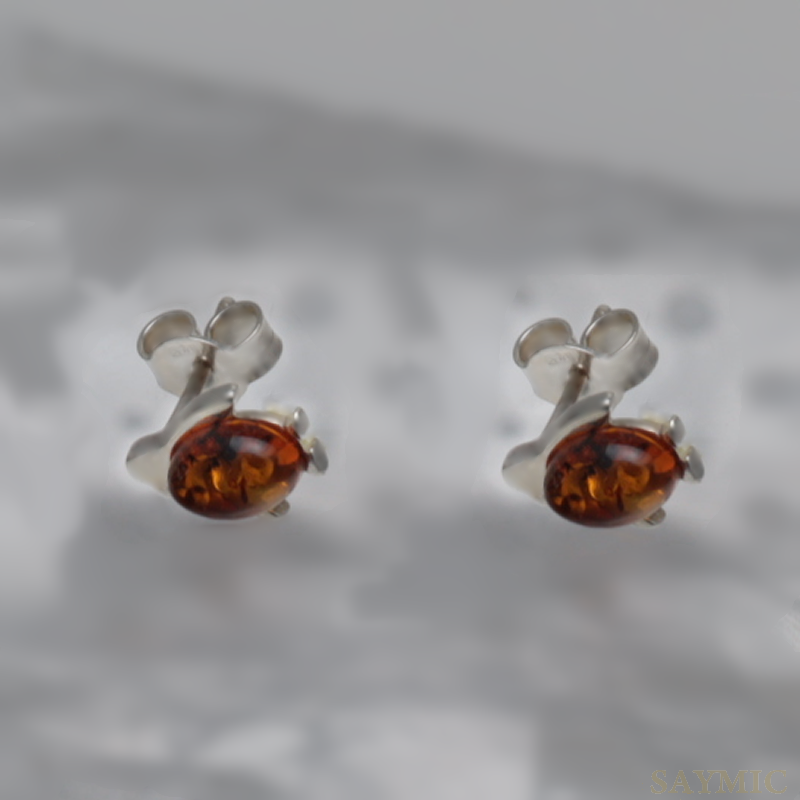 SILVER EARRINGS WITH AMBER_GKSB-131