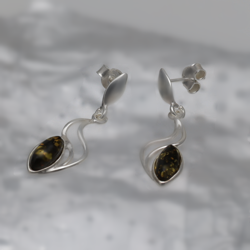 SILVER EARRINGS WITH AMBER_GKSB-133