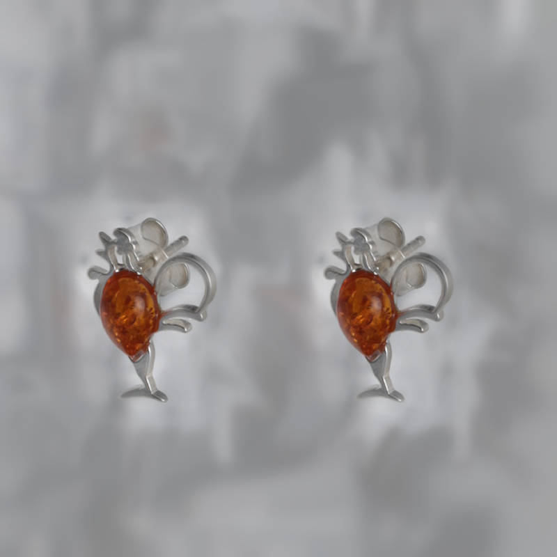 SILVER EARRINGS WITH AMBER_GKSB-135