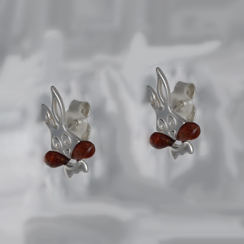 SILVER EARRINGS WITH AMBER_GKSB-139