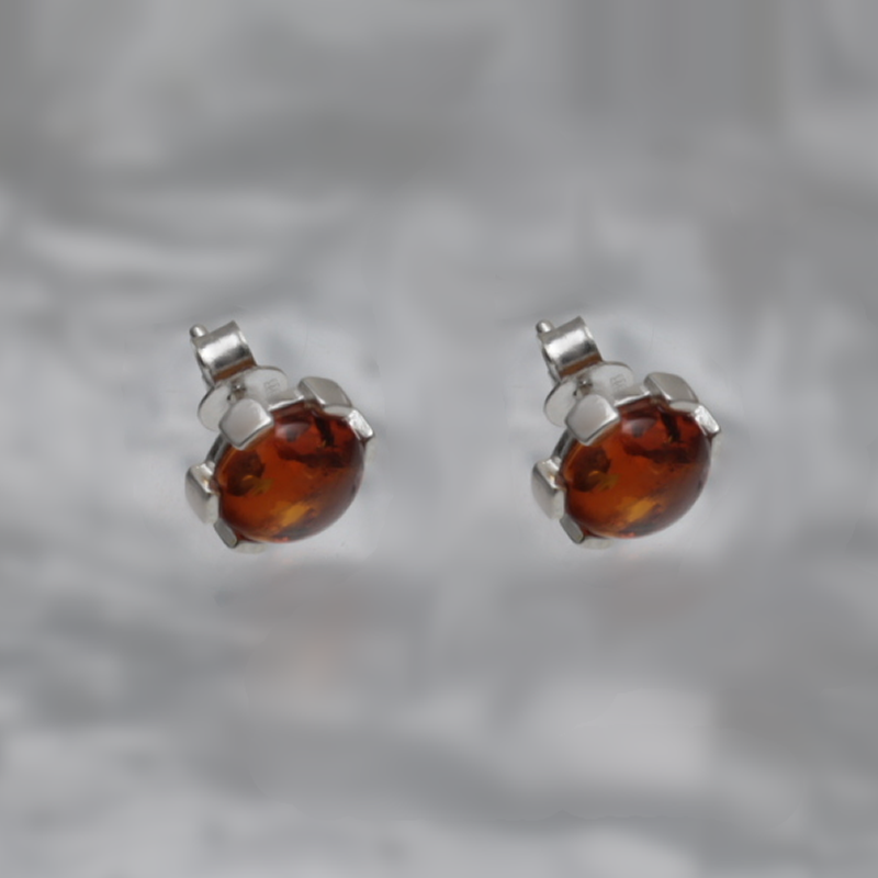 SILVER EARRINGS WITH AMBER_GKSB-141